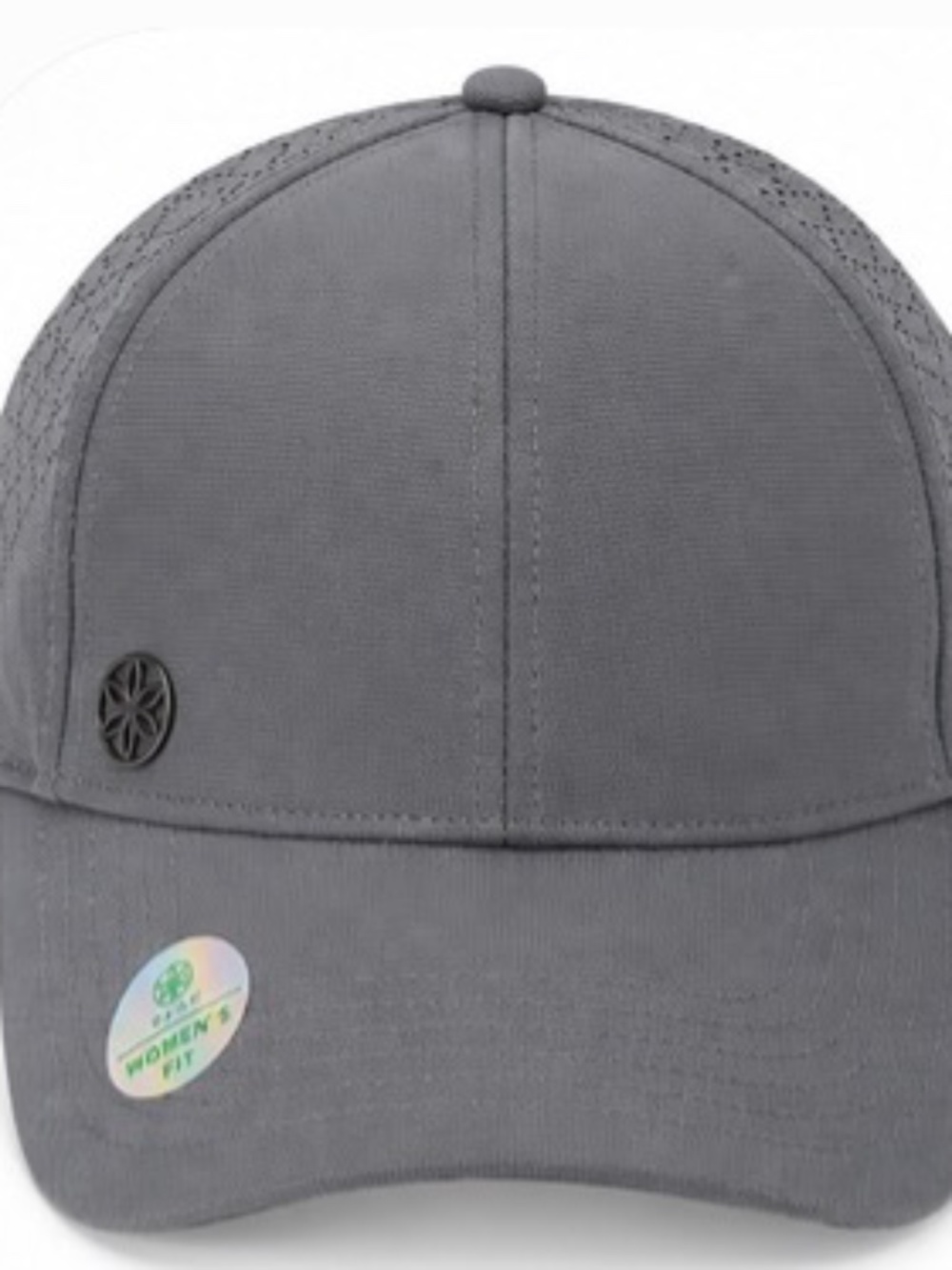 Gaiam Wander Breathable Geo Hat Womens Dusk Gray Laser Cut Performance Cap NWT